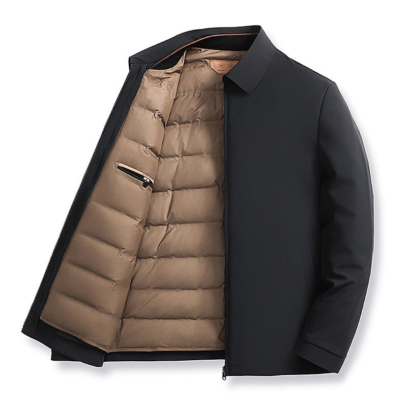 Men’s Detachable Hood Padded Down Jacket – Lightweight Waterproof Thermal Coat