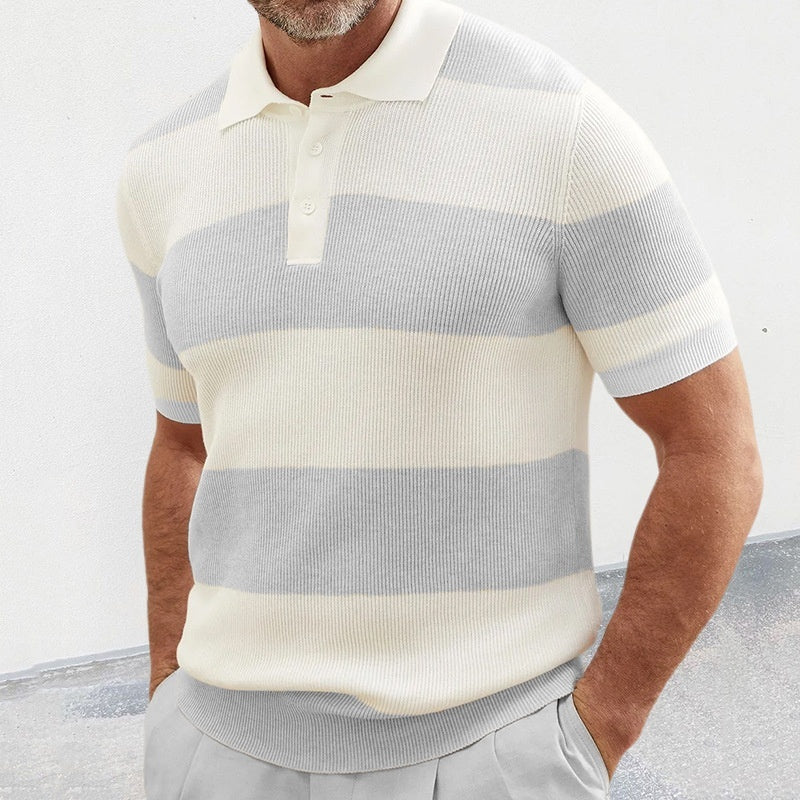 Men's Spliced Match Color Slim T-Shirt – European & American Style