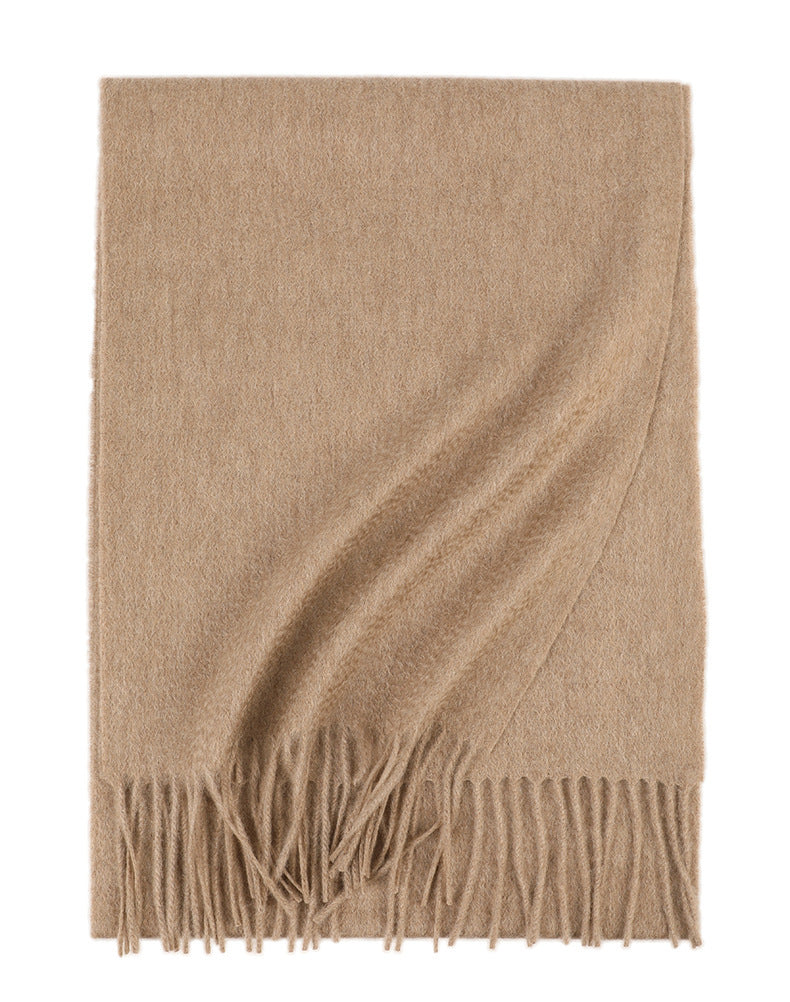 Water Ripple Pure Color Cashmere Warm Scarf