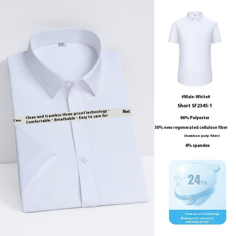 Men’s Three-Proof Bamboo Fiber Long-Sleeve Shirt – Water, Oil & Stain Resistant