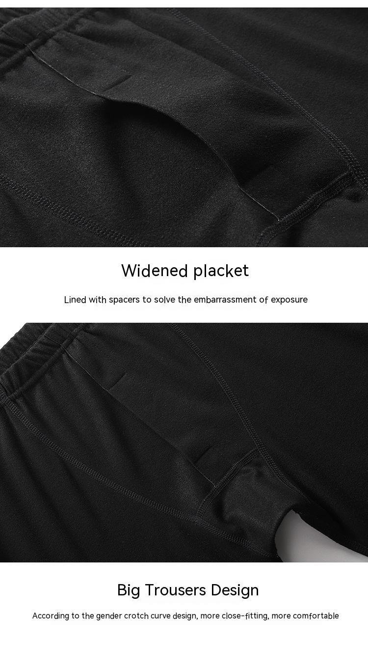 Men’s Fleece‑Lined Thermal Underwear Set – Double‑Sided Brushed Long Johns & Crewneck Top
