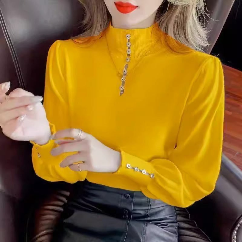 Women's Half Turtleneck Pullover Sweaters Bottoming Shirt