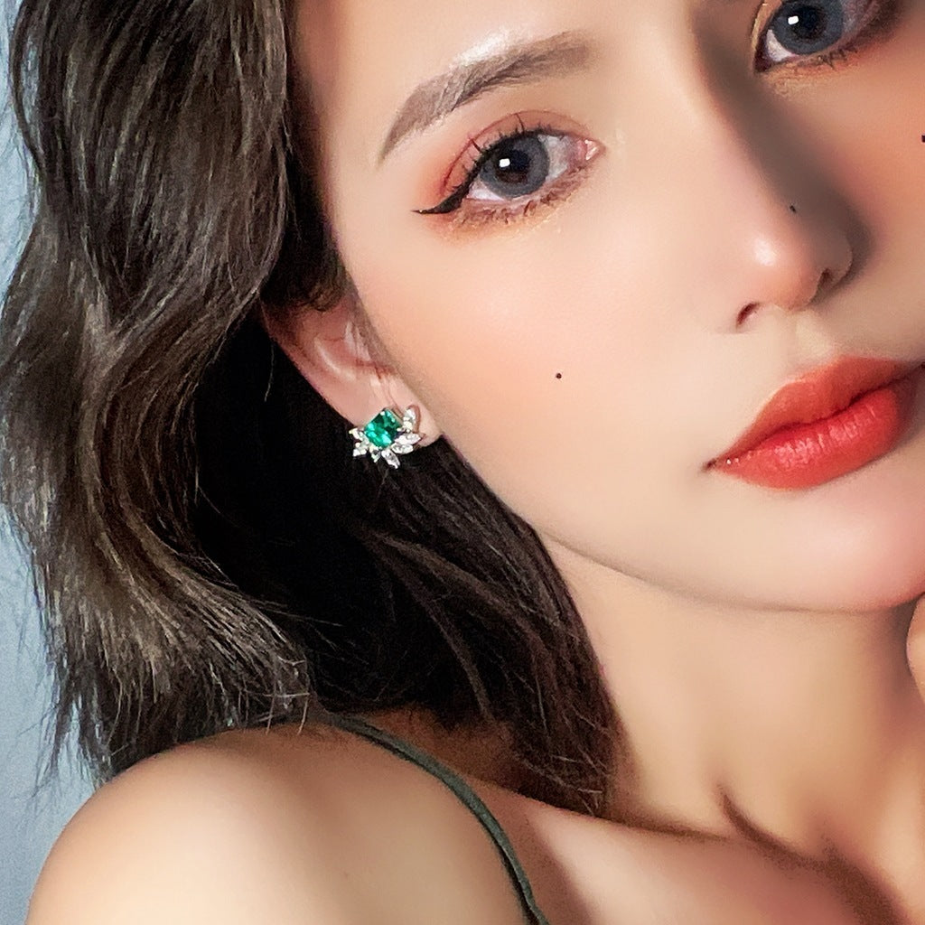 Citrine Tourmaline Socialite Style Stud Earrings