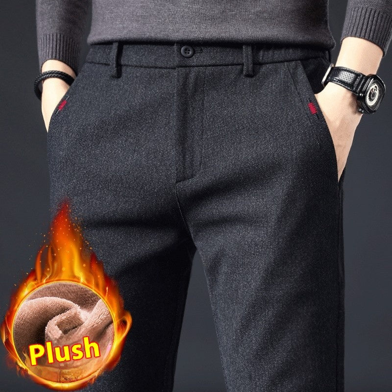 Autumn Brushed Men’s Business Pants – Slim Fit & Comfortable Straight Trousers | NYLIXA