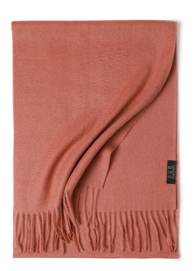 Water Ripple Pure Color Cashmere Warm Scarf