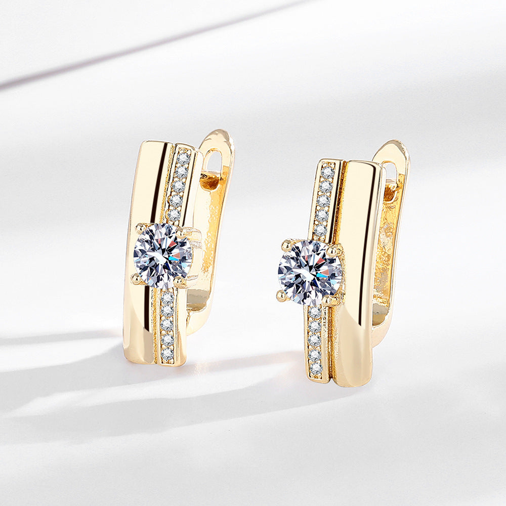Zircon Geometric Exaggerated Big Hoop Earrings
