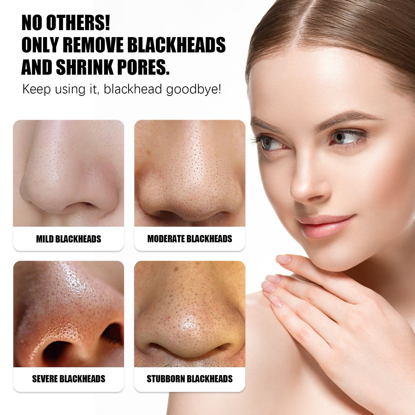OUHOE Strawberry Peel‑Off Nose Mask – Deep Cleansing & Pore Tightening Blackhead Remover