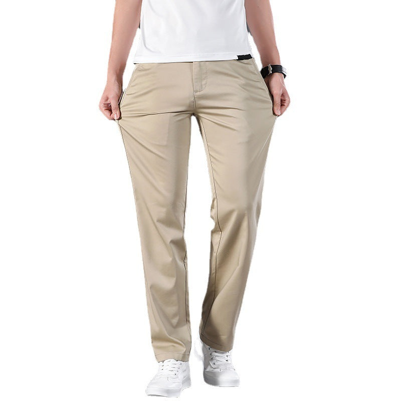 Men’s High Waist Summer Trousers – Plus Size Loose Fit & Breathable Business Pants