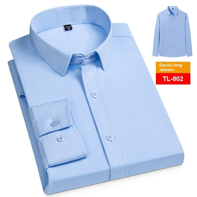 Men’s Spring Stretch Long-Sleeve Business Casual Shirt – Slim, Comfortable & Wrinkle-Resistant