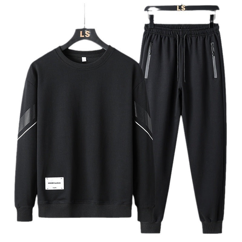 Men’s Casual Round‑Neck Sweater & Sweatpants Set – Soft Lounge Outfit for Fall/Winter