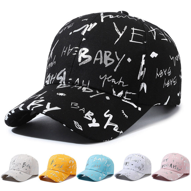 Internet Celebrity Letters Printed Peaked Cap