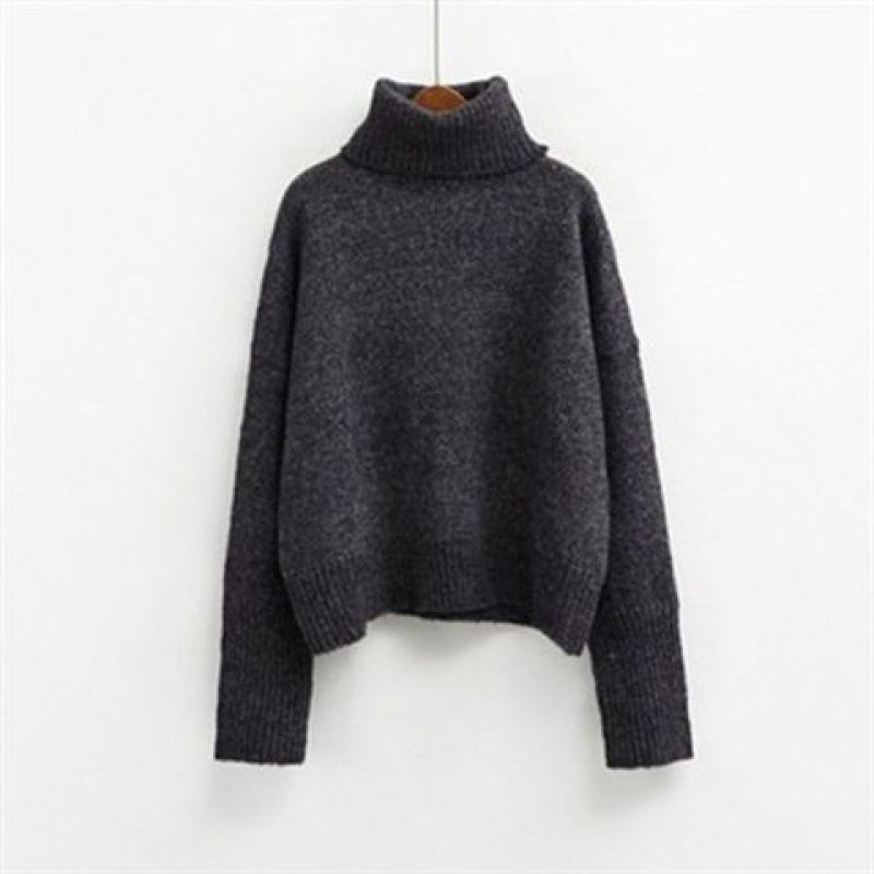 Women's Sweater Coat Loose Lazy Thick Thick Thick Thread High Neck Student Pullover Base Sweater