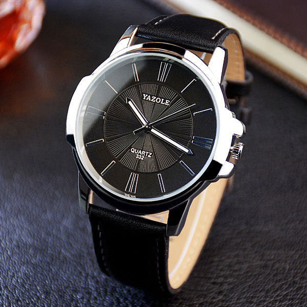 YAZOLE 332 Men’s Quartz Business Watch – Classic Leather Strap, Luxury Analog Display