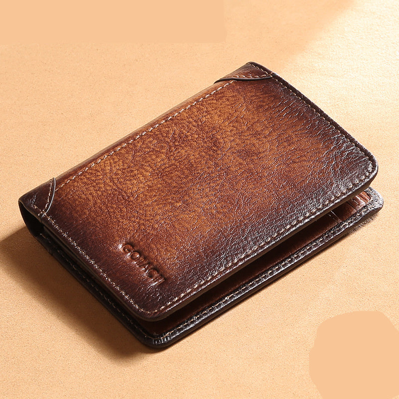 New style men's wallet multifunctional leather short wallet