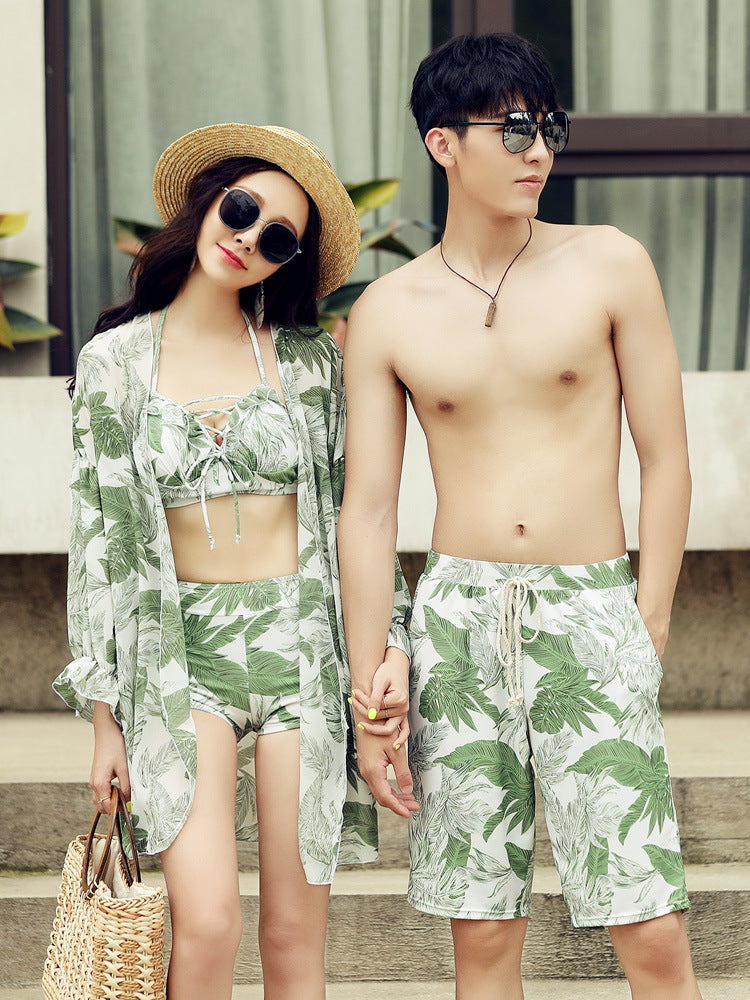 Ginger Swimsuit Men's And Women's Couple's Beach Pants Bikini Suit