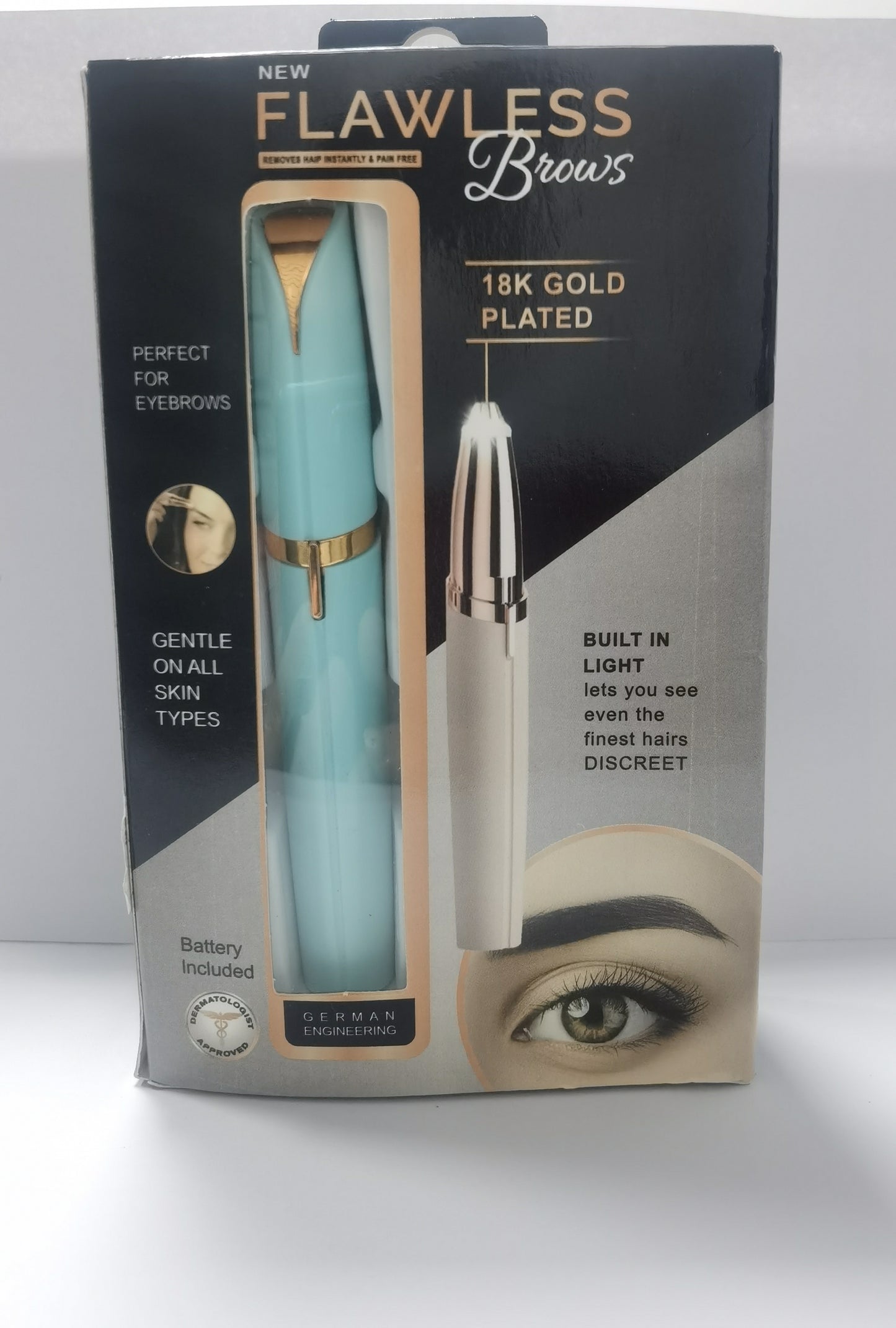 Mini Electric Eyebrow Trimmer Pen – Painless LED Lipstick Hair Remover for Face & Brows