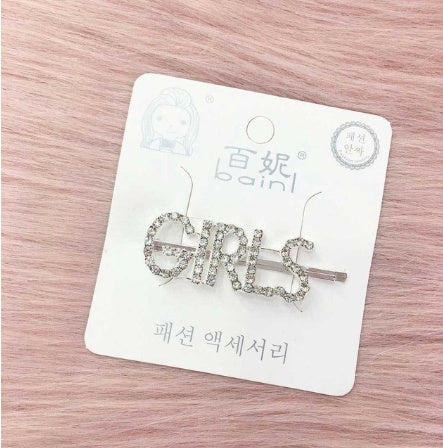 Fashion girls silver plated English alphabet clips trend hair accessories side clips hairpin