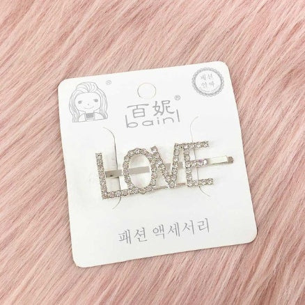 Fashion girls silver plated English alphabet clips trend hair accessories side clips hairpin