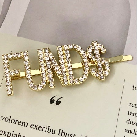 Fashion girls silver plated English alphabet clips trend hair accessories side clips hairpin