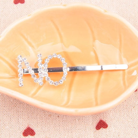 Fashion girls silver plated English alphabet clips trend hair accessories side clips hairpin