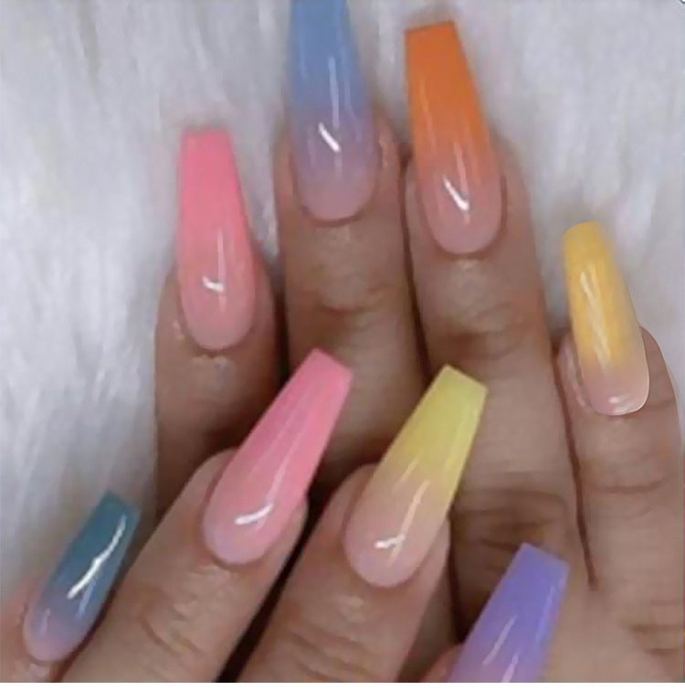 Long Ballet Nails With Flat And Pointed Water Droplets Fake Nails