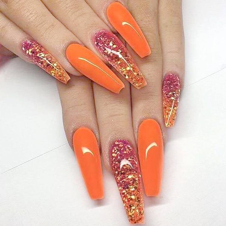 Long Ballet Nails With Flat And Pointed Water Droplets Fake Nails