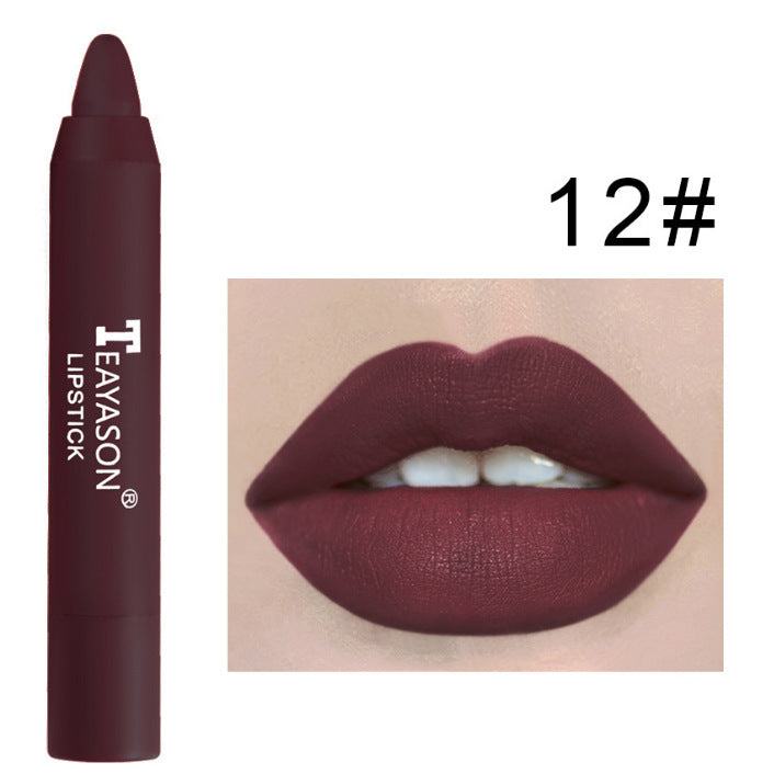 3‑Pack Matte Velvet Lipstick Crayons – Bean‑Paste & Milk‑Tea Shades for Everyday Glam