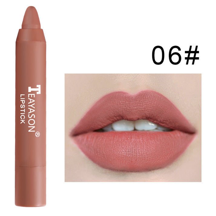 3‑Pack Matte Velvet Lipstick Crayons – Bean‑Paste & Milk‑Tea Shades for Everyday Glam