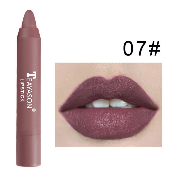 3‑Pack Matte Velvet Lipstick Crayons – Bean‑Paste & Milk‑Tea Shades for Everyday Glam