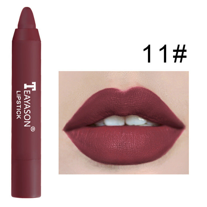 3‑Pack Matte Velvet Lipstick Crayons – Bean‑Paste & Milk‑Tea Shades for Everyday Glam