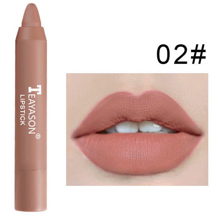 3‑Pack Matte Velvet Lipstick Crayons – Bean‑Paste & Milk‑Tea Shades for Everyday Glam