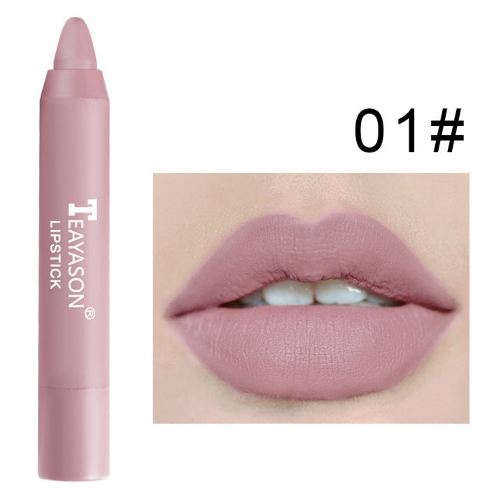 3‑Pack Matte Velvet Lipstick Crayons – Bean‑Paste & Milk‑Tea Shades for Everyday Glam