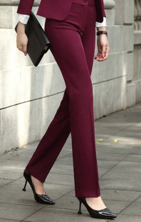 Elegant Wine Red Women’s Suit | Formal Overalls