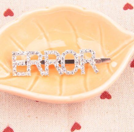 Fashion girls silver plated English alphabet clips trend hair accessories side clips hairpin