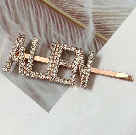 Fashion girls silver plated English alphabet clips trend hair accessories side clips hairpin