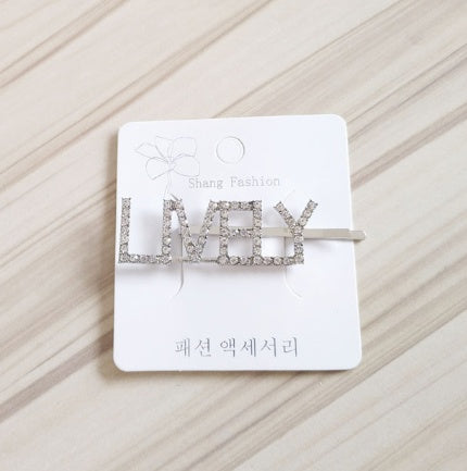 Fashion girls silver plated English alphabet clips trend hair accessories side clips hairpin
