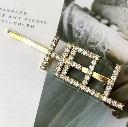Fashion girls silver plated English alphabet clips trend hair accessories side clips hairpin