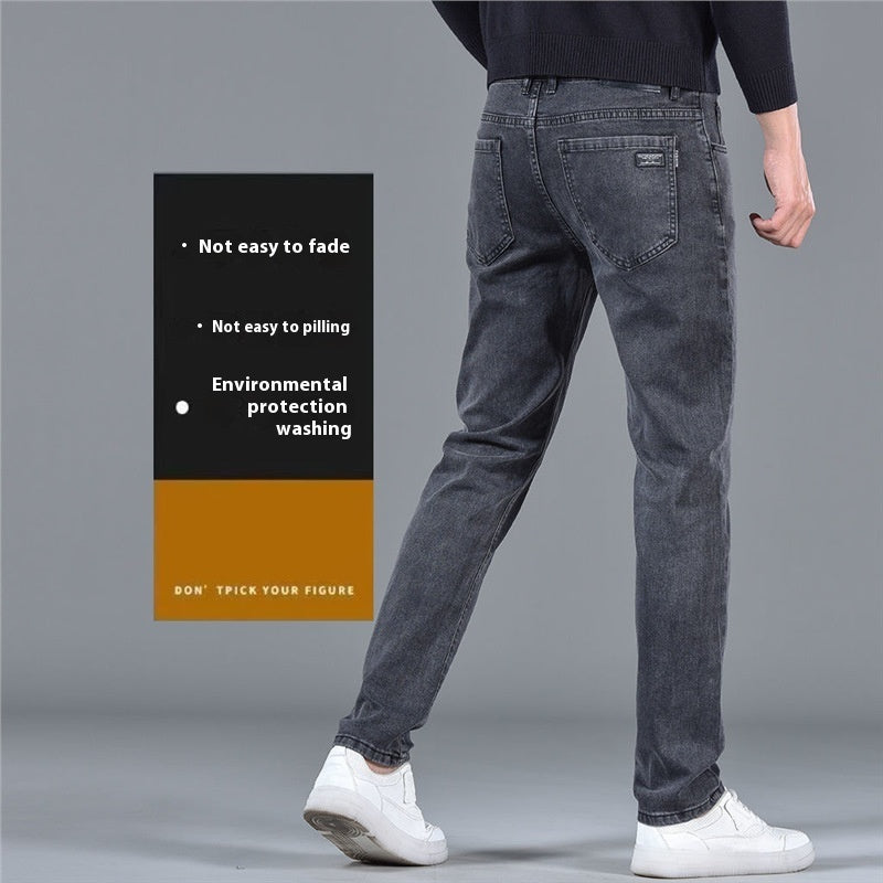 Men’s Slim Straight High-End Stretch Pants – Business Class Comfort