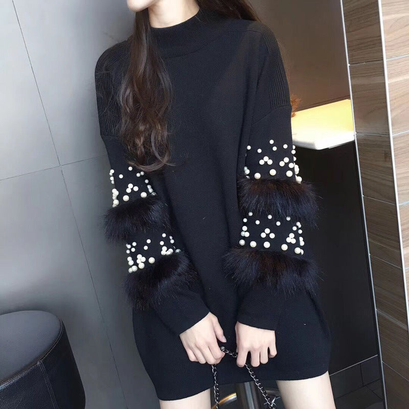 Half high neck pullover sweater