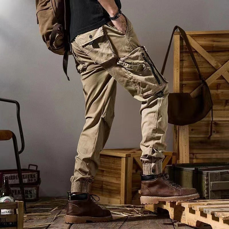 American Workwear Functional Tactical Pants for Men – Straight Fit Outdoor Casual Wear