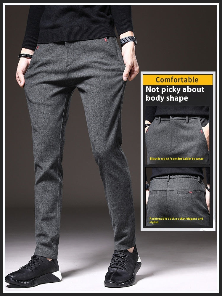 Autumn Brushed Men’s Business Pants – Slim Fit & Comfortable Straight Trousers | NYLIXA