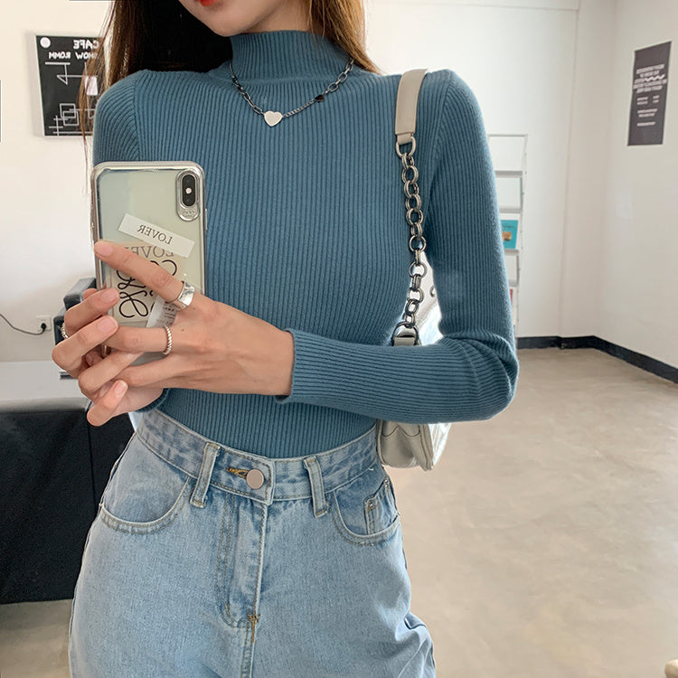 White turtleneck in autumn and winter