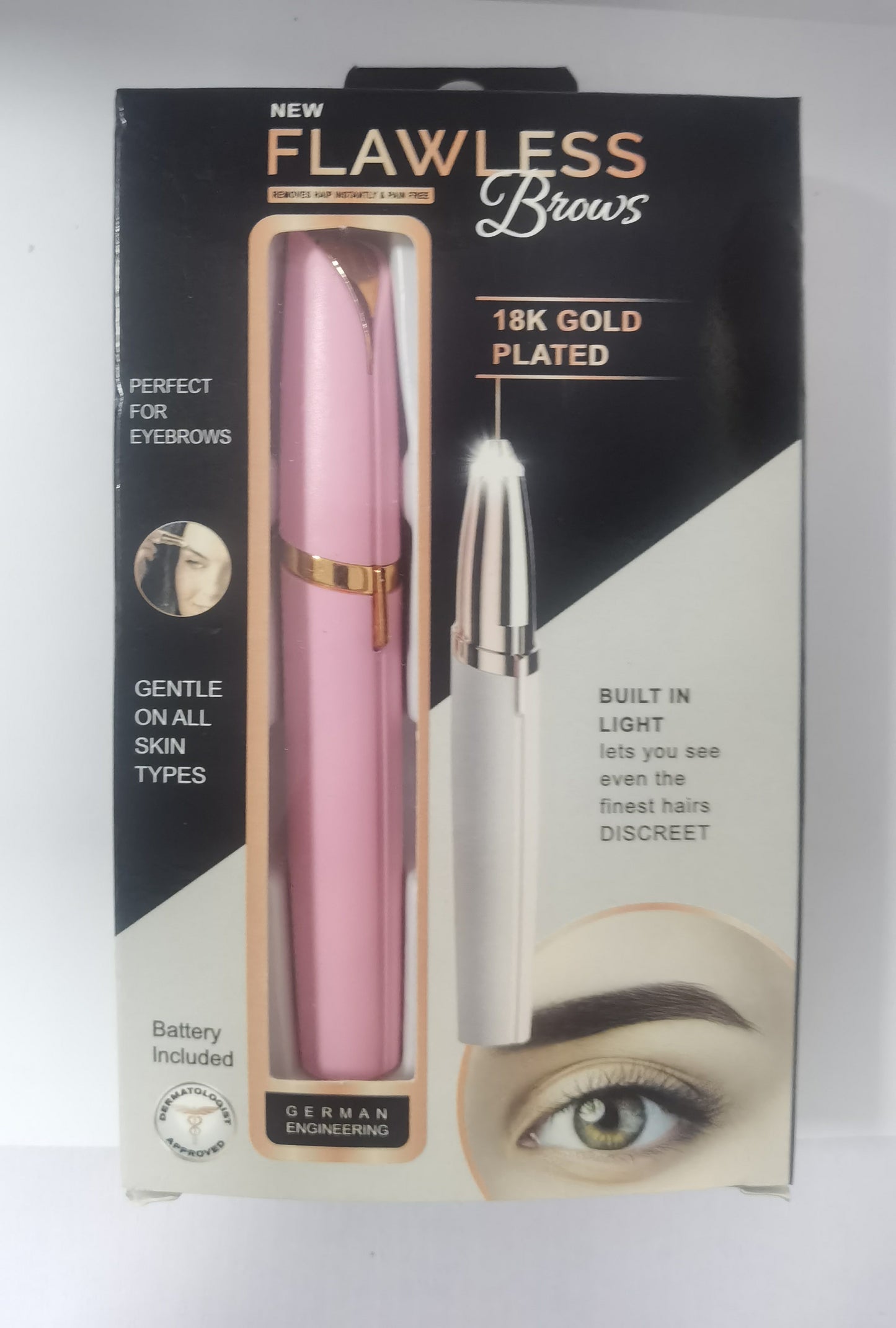 Mini Electric Eyebrow Trimmer Pen – Painless LED Lipstick Hair Remover for Face & Brows