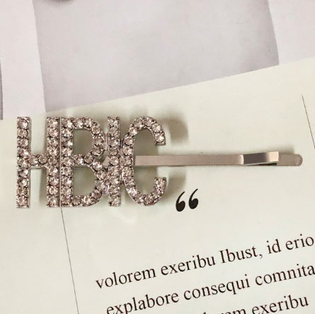 Fashion girls silver plated English alphabet clips trend hair accessories side clips hairpin