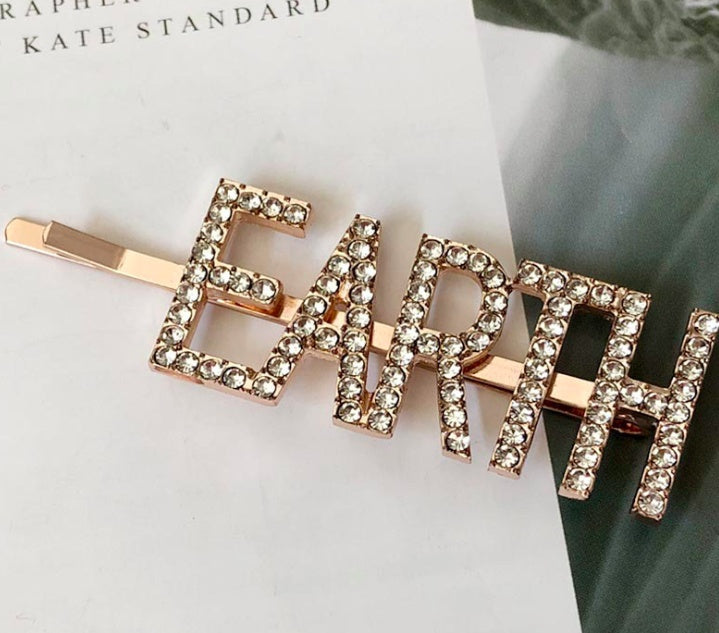 Fashion girls silver plated English alphabet clips trend hair accessories side clips hairpin