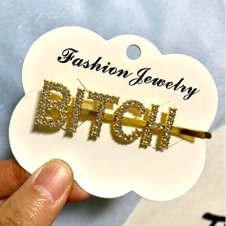 Fashion girls silver plated English alphabet clips trend hair accessories side clips hairpin
