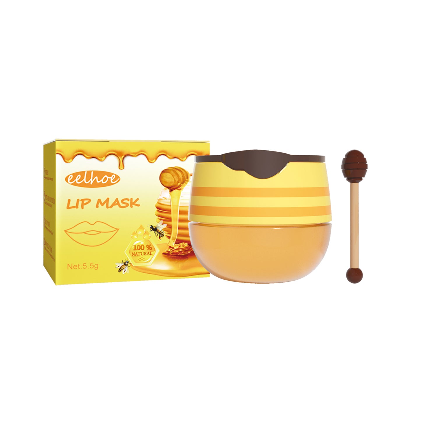 EELHOE Honey Lip Mask – Exfoliating & Moisturizing Bee Lipstick for Soft, Bright Lips