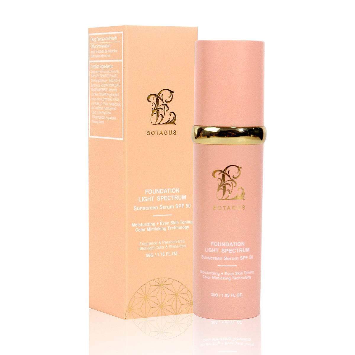 Botagus 4‑in‑1 SPF 50 Foundation – Concealer, Moisturizer, Sunscreen & Light‑Spectrum Coverage