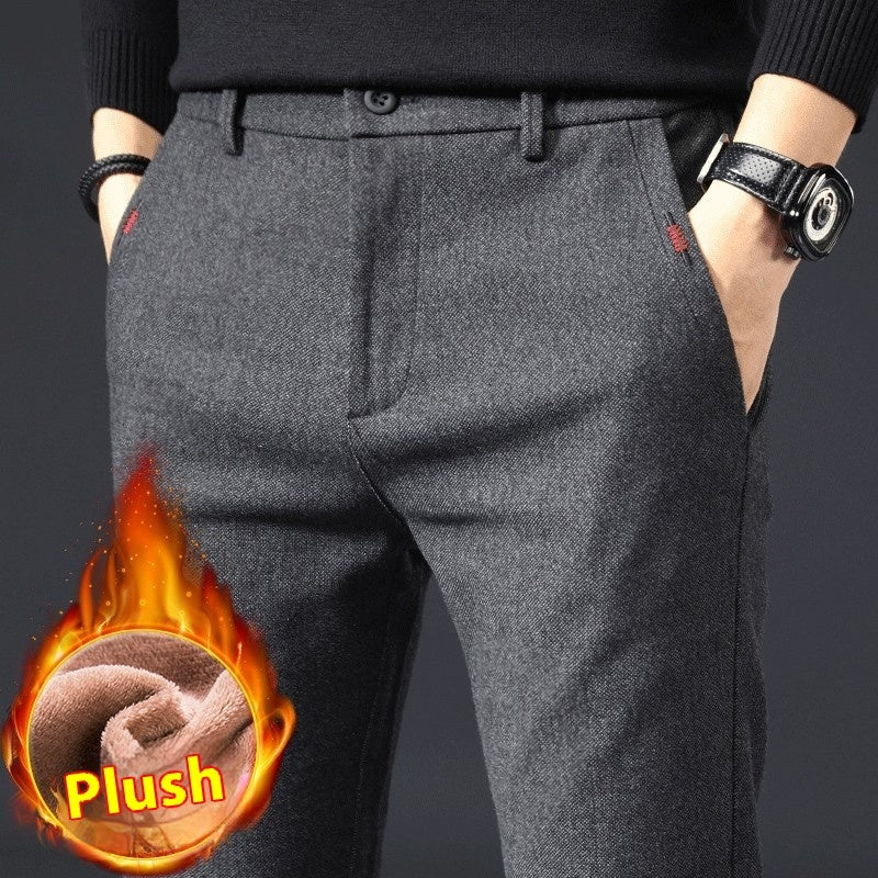 Autumn Brushed Men’s Business Pants – Slim Fit & Comfortable Straight Trousers | NYLIXA