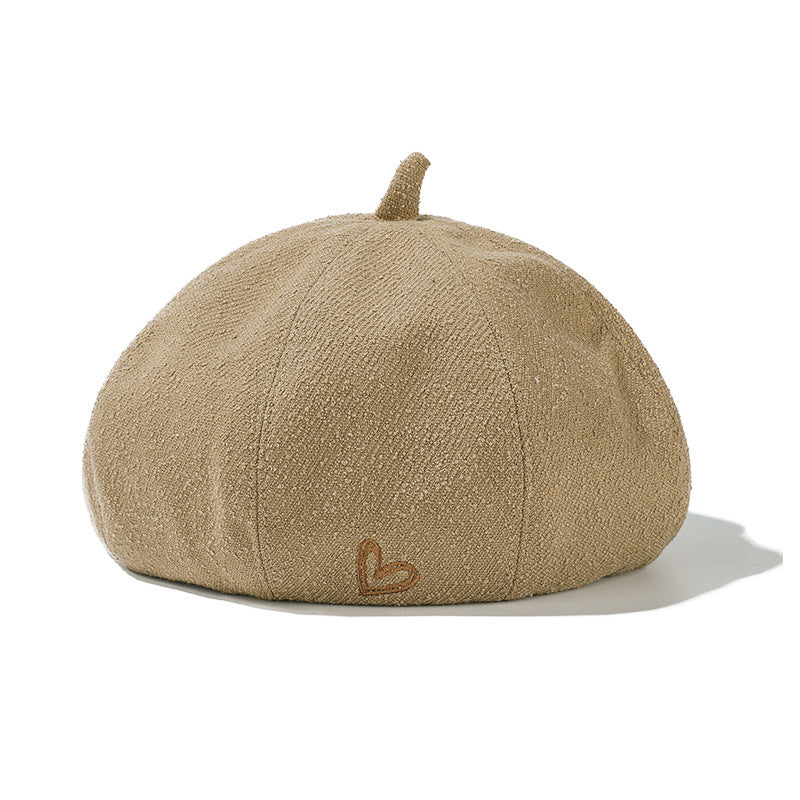 Love Beret Solid Color Big Head Suitable For Artistic Painter Hat